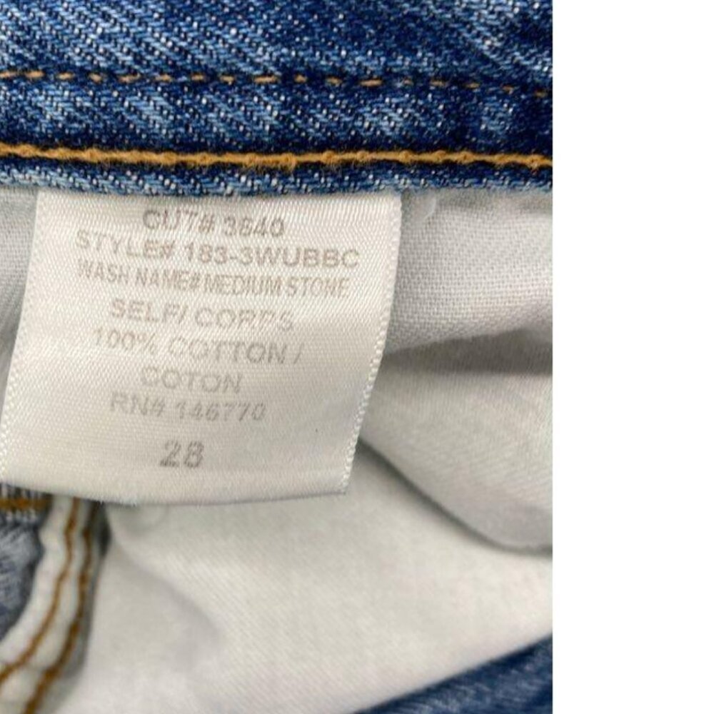 RE/DONE 70s Ultra High Rise Cuffed Bell Bottom Blue Jean Denim Womens Size 28 - Picture 8 of 9
